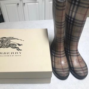 Worn twice!! Burberry Rain Boots